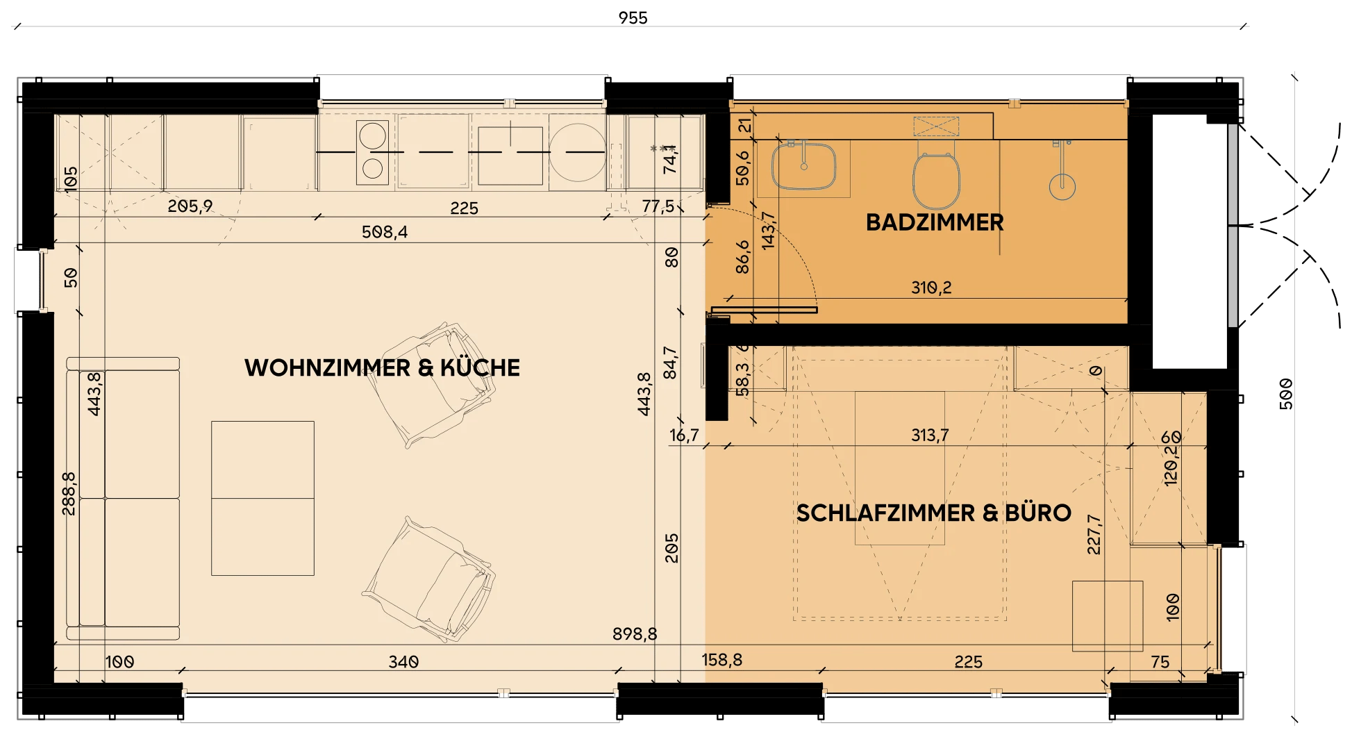 TR01 — Maße in cm