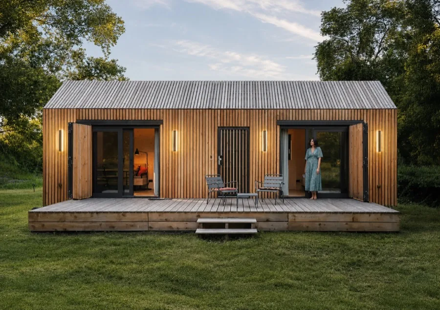Tinca Cabin – Tiny Haus mit vertikalen Holzlamellen